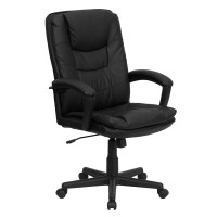 Flash Furniture High Back Black Leather Executive Swivel Office Chair BT-2921-BK-GG